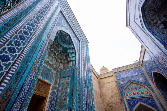  Tuman Aka, part of Shah-i-Zinda Necropolis in Samarkand, Uzbekistan as one of the islamic heritage