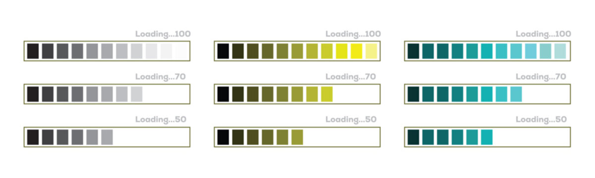 Loading bar 70-100 Vector. Orange Progress Bar Set. percentage and countdown diagram used for statistical infographic, loading, download and countdown meter preogres bar.