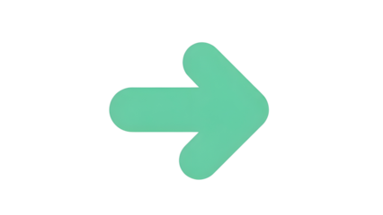 Rounded Green Right Arrow Icon isolated PNG with Transparent Background