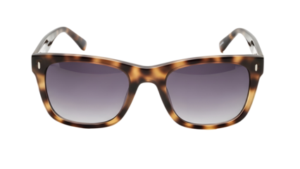 Tortoiseshell Square Frame Sunglasses Product Shot isolated PNG with Transparent Background