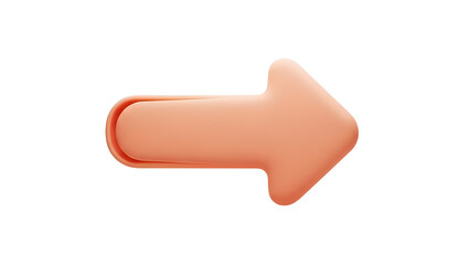 Fototapeta premium Orange 3D Rendered Arrow Pointing Right isolated PNG with Transparent Background