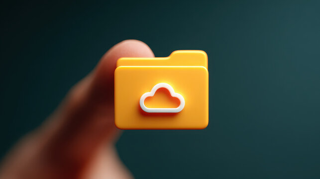 Digital literacy intelligence science imagination future folder icon suggests modern cloud storage - Powered by Adobe