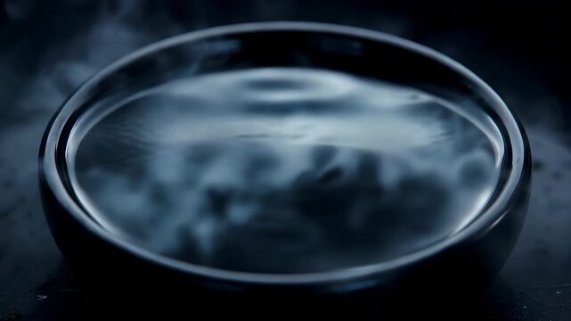 Scrying mirror water surface background slow motion mystical reflection esotericism future prediction copy space spiritual mystery light loop