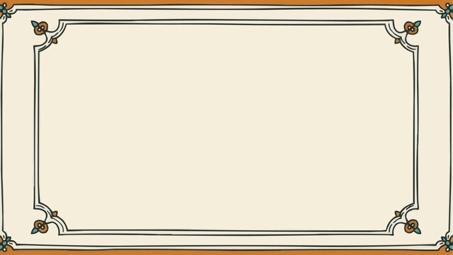 Elegant Vintage Decorative Frame with Ornate Corners and Border.