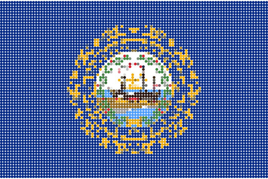 Flag of New Hampshire pixel art of dots