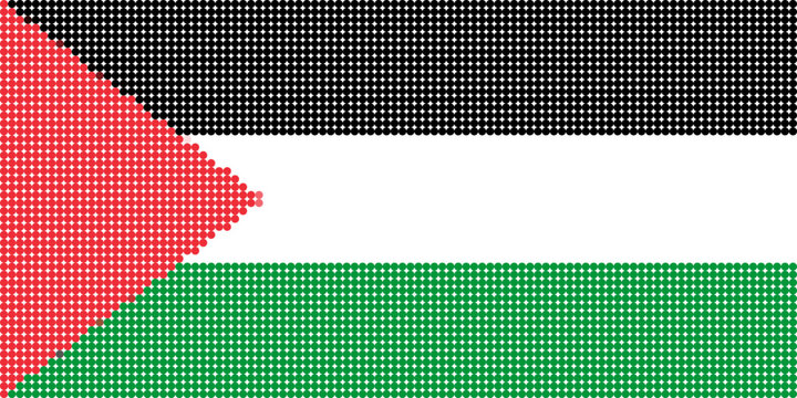 Flag of Palestine pixel art of dots