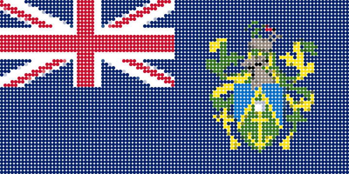 Flag of Pitcairn Islands pixel art of dots