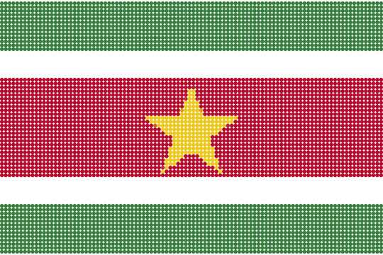 Flag of Suriname pixel art of dots
