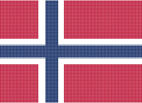 Flag of Svalbard and Jan Mayen pixel art of dots