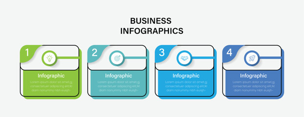 Presentation business infographic template with 4 options. Can be used for presentations banner, workflow layout, process diagram, flow chart, info graph.