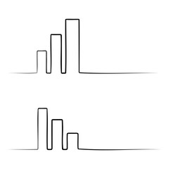 Minimal Line Bar Chart Showing Growth and Decline Concept