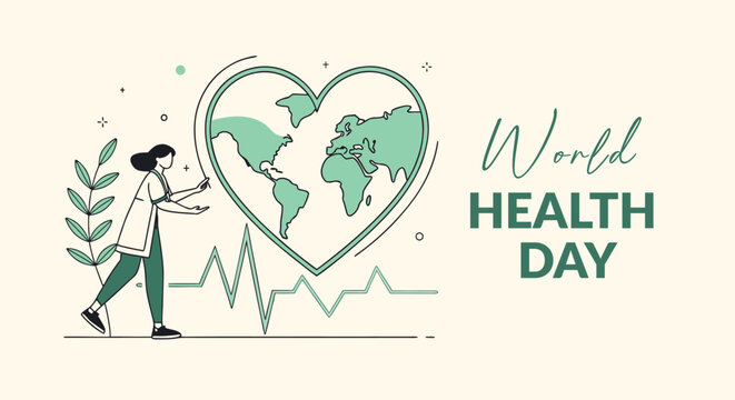 Promoting global well-being and healthcare on world health day - Powered by Adobe