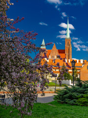 2025-04-22; View of Tumski Island in spring, Wroclaw, Poland