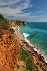 Obraz premium Ponta da Piedade - die imposante Felsküste am Atlantik bei Lagos, Algarve, Portugal, Europa