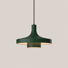 Modern green pendant light with warm glow