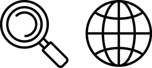Global search icon representing online investigation