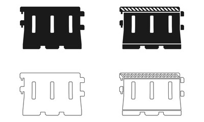 plastic road barrier icon vector illustration isolated on white background.