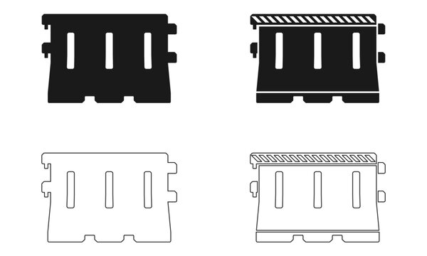 plastic road barrier icon vector illustration isolated on white background.