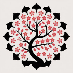 Vibrant cherry blossom tree in full bloom