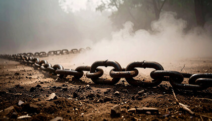  Broken Chain on Border Ground
