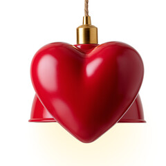 Obraz premium Isolate transparent with Heart Shaped Ceiling for Valentine Decor, Heart Shaped Ceiling Lamp Modern Romantic Lighting, Heart Shaped Ceiling Lamp Minimal Interior Design ,PNG die-cut for advertising 