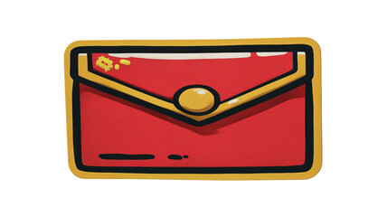 Chinese New Year Red Envelope Sticker Icon Horizontal Hongbao Vector