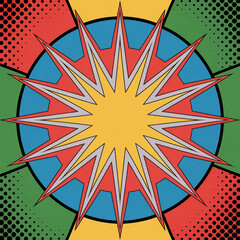 Vibrant pop art starburst design element