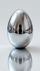 Reflective Metallic Egg Minimalist Surface