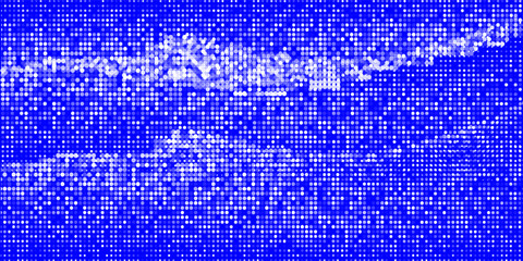 Young vector with circle shape. Dots halftone white and blue color pattern gradient grunge texture background.