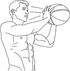 Sports Player Line Drawing