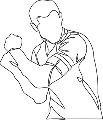 Simple Man Line Art Style