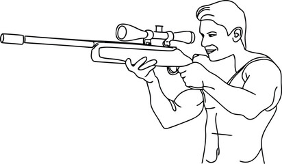 Simple Man With Rifle Line