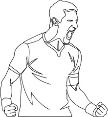 Simple Man Line Art Style