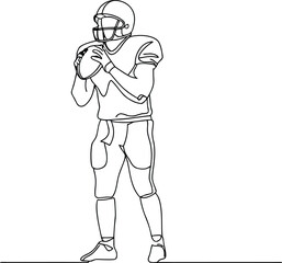 Football Player Line Art