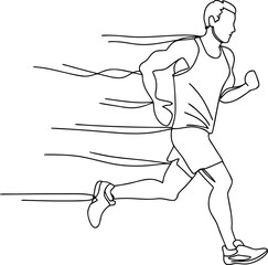 Running Man Line Art Style