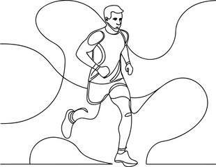 Running Man Line Art Style