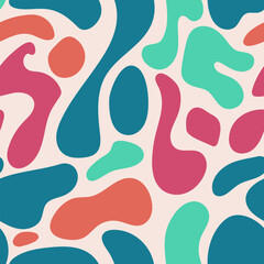 Colorful Abstract Organic Shapes Seamless Pattern Background