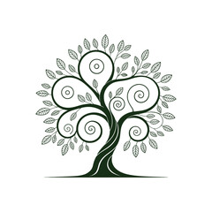 Decorative Swirl Tree Nature Icon