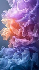 Obraz premium Abstract pastel fabric swirls in blue, purple, and orange hues