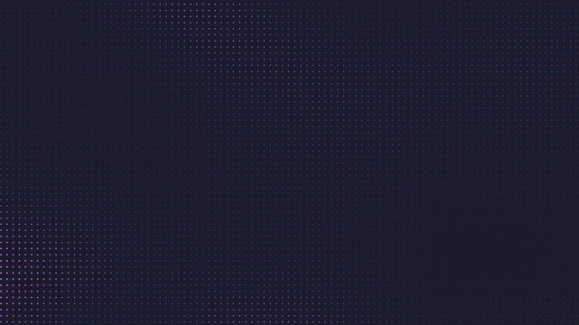 Abstract background with pink and blue dots fading into darkness. Seamless loop.