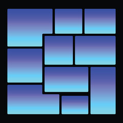 Abstract mosaic of rounded rectangles with gradient colors