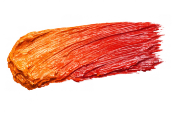 Paint stroke gradient showing a blend of red and orange, creating a textured artistic smear with transparent background