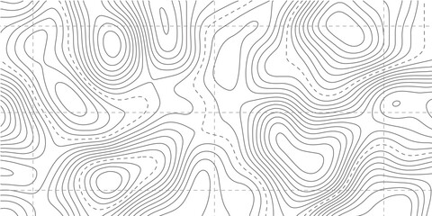 A detailed topographic map illustration shows contour lines representing varying elevations and terrain features in a muted palette