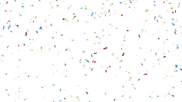 festive party confetti rain for celebration, loopable 4k video overlay with alpha channel. colorful confetti falling.