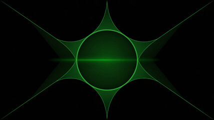 Vibrant green energy symbol on dark background for tech designs