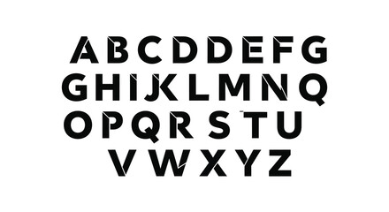 A striking display of the complete english alphabet in bold block lettering silhouette © AL-AMIN