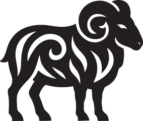 Fototapeta premium Vector silhouettes of wild and domestic animals for design use.