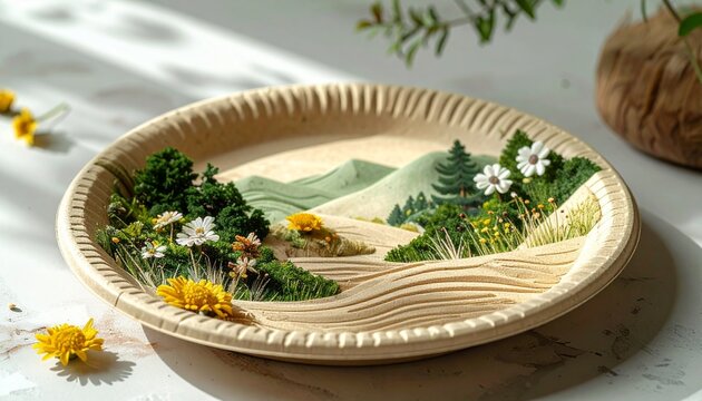 Biodegradable and compostable plate
