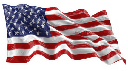 American flag isolated on transparent background