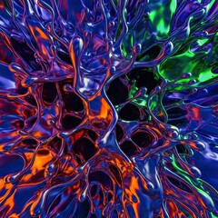 Abstract liquid splashes vibrant colors and artistic flow